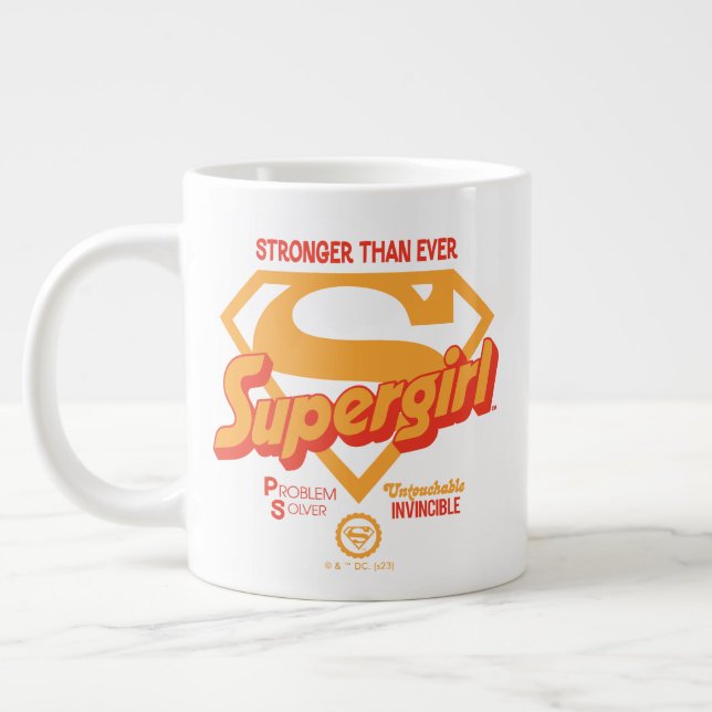 Caneca De Café Grande Supergirl Stronger Thever Retro Graphic (Esquerda)