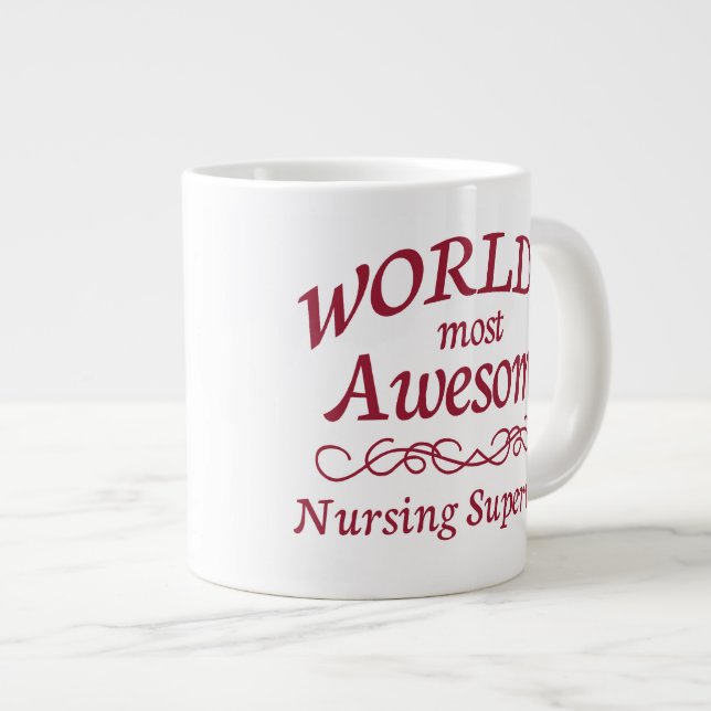 Caneca De Café Grande Supervisor de Enfermagem Mais Incrível do Mundo (Frente Esquerda)