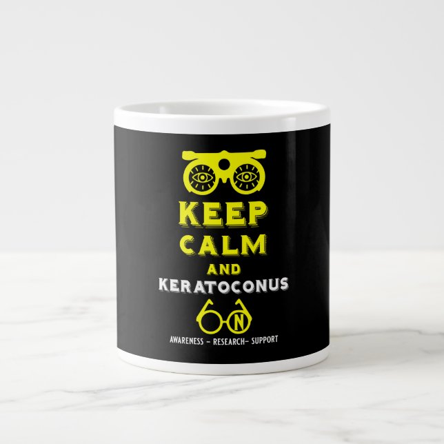 Caneca De Café Grande Suporte E Consciência De Keratoconus (Frente)