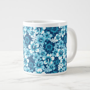 Caneca De Café Grande Surf Padrão de Hibiscus Floral