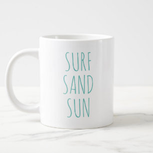 Caneca De Café Grande "Surf Sol" Simples Farmhouse Moderna