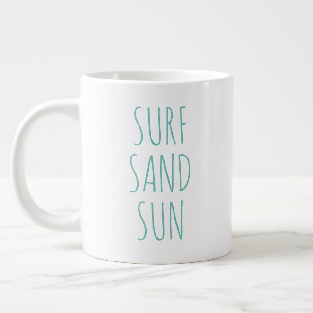 Caneca De Café Grande "Surf Sol" Simples Farmhouse Moderna (Esquerda)