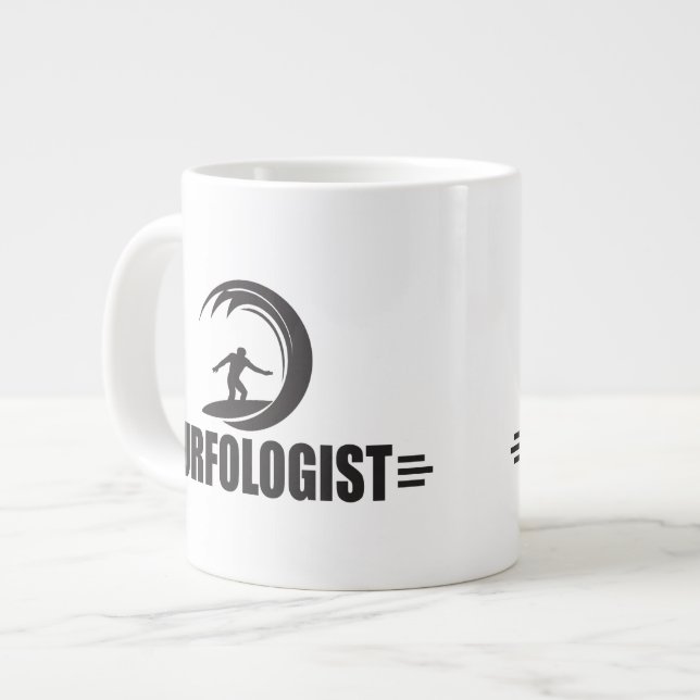 Caneca De Café Grande Surfar engraçado (Frente Esquerda)
