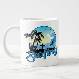 Caneca De Café Grande surfing Sea Beach