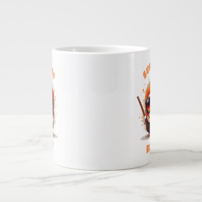 Caneca De Café Grande Sushi Me Rollin" - Caráter Funny Kawaii Sushi (Frente)