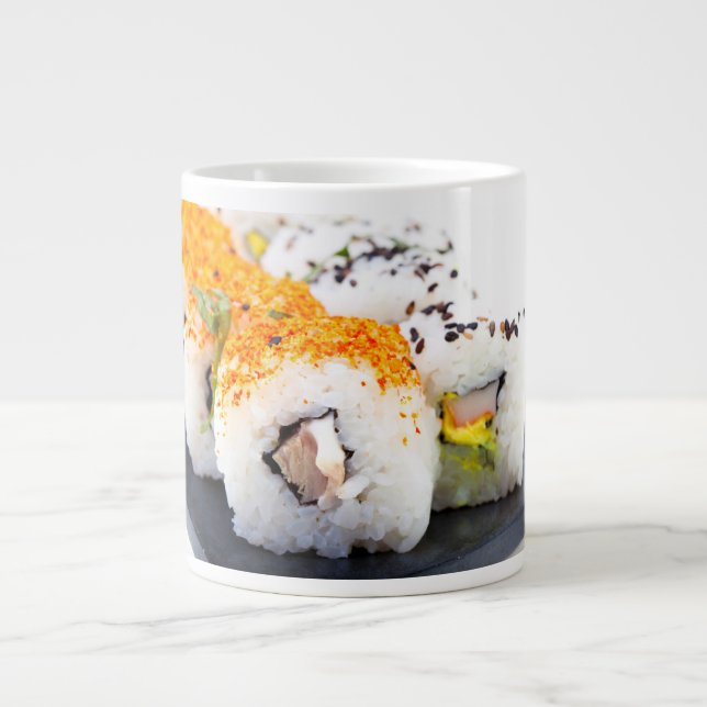 Caneca De Café Grande Sushi num prato (Frente)