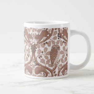 Caneca De Café Grande Susurros da Floresta/Corujas e Esquilos no Carvalh