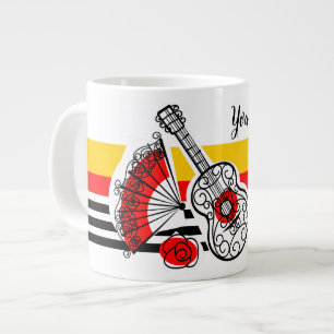 Caneca De Café Grande Suvenirs Espanhóis Classic Stripe Name mug jumbo
