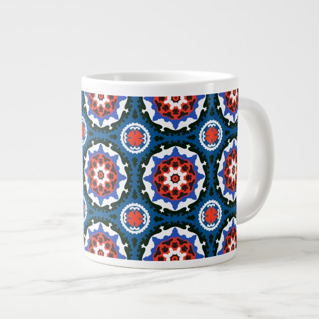 Caneca De Café Grande Suzani Padrão Com Ornamento Negrito (Frente Esquerda)