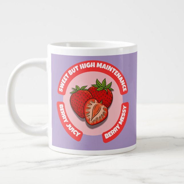 Caneca De Café Grande Sweet Juicy Strawberries Summer Fruit  (Esquerda)