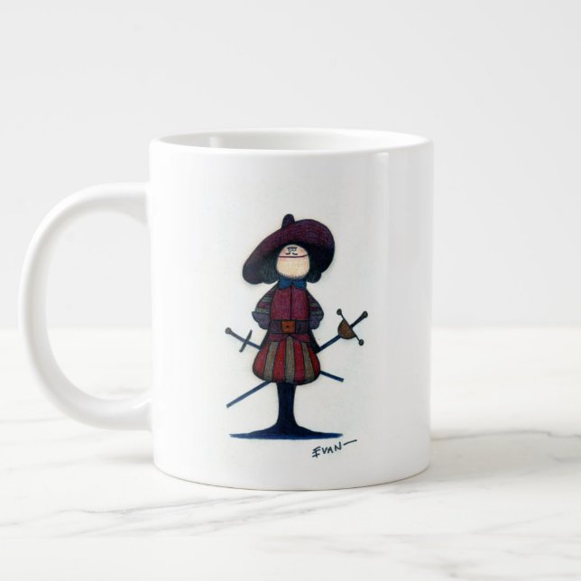 Caneca De Café Grande Swordsman Cartoon Mug do século XVII (Esquerda)