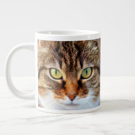 Caneca De Café Grande Tabby Cat Stare Close-up Face