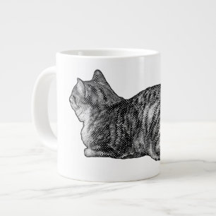 Caneca De Café Grande Tabby com patas presas