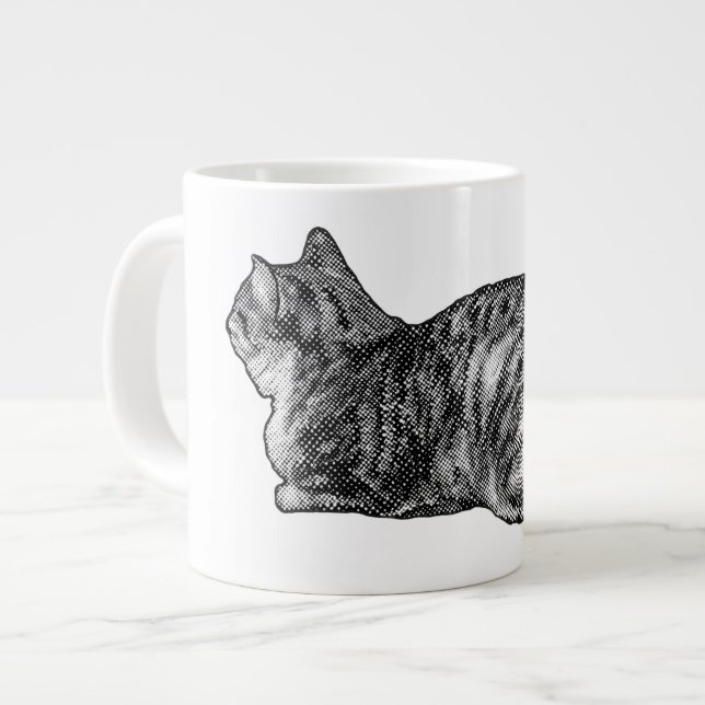 Caneca De Café Grande Tabby com patas presas (Frente Esquerda)