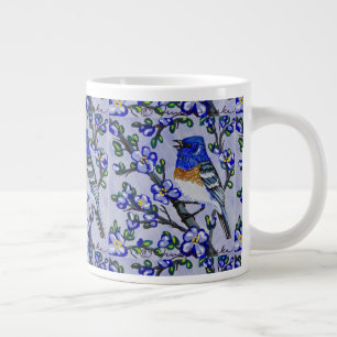 Caneca De Café Grande Taça de Café de Bunting Lazuli
