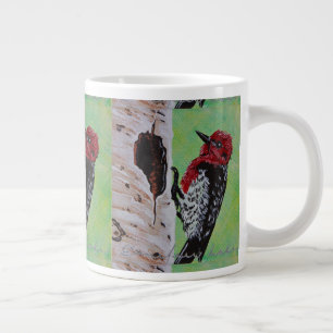 Caneca De Café Grande Taça de Café de Pica-Pau Vermelho