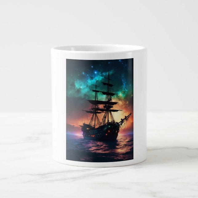 Caneca De Café Grande "Taça de Nave Pirata de Voz dos Marítimos" (Frente)