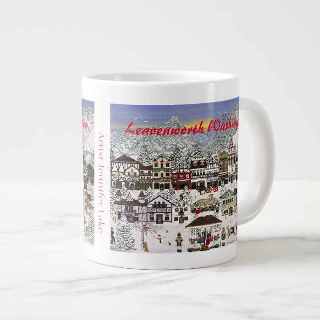 Caneca De Café Grande Taça Leavenworth Washington (Frente Esquerda)