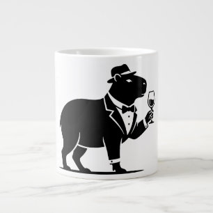 Caneca De Café Grande Tacaça de Vinho de Capivara Engraçada Minimalista