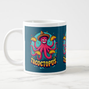 Caneca De Café Grande Taco Octopus Engraçado Cartoon Pun de Comida