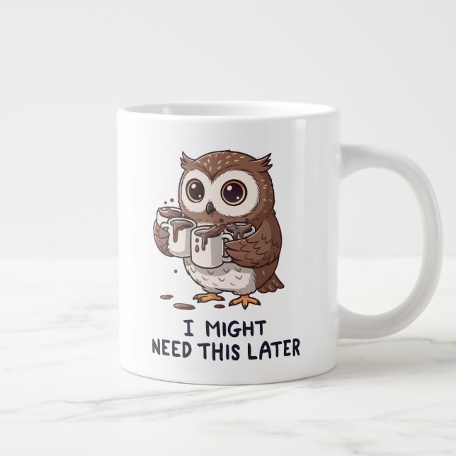 Caneca De Café Grande Talvez Eu Precise de Café Mais Tarde - Humor Diver (Direita)