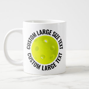Caneca De Café Grande Tamanho Grande Texto Personalizado Pickleball Pers