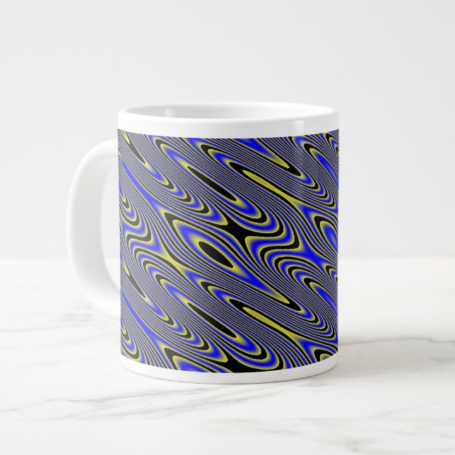 Caneca De Café Grande Tampão preto azul e amarelo (Frente Esquerda)