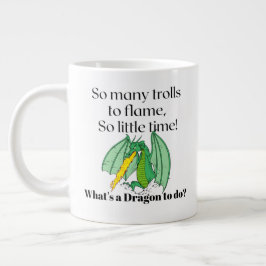 Caneca De Café Grande Tantos troll à chama - Dragão Snarky