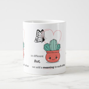 Caneca De Café Grande Tão Diferente, Perfeito Juntos - Casal De Amor