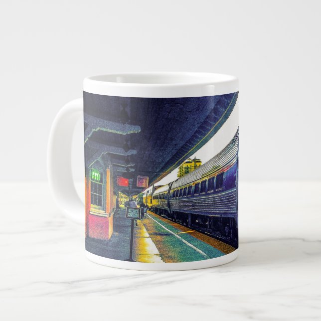 Caneca De Café Grande Tarde do trem (Frente Esquerda)