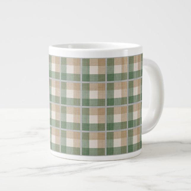 Caneca De Café Grande Tartan (Frente Esquerda)