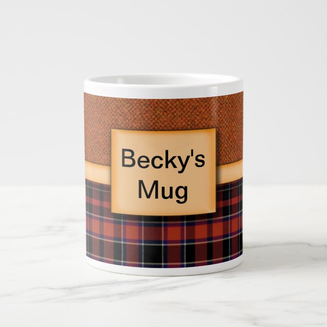 Caneca De Café Grande Tartan Mug Personalizado (Frente)