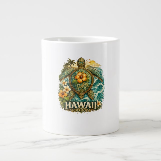 Caneca De Café Grande Tartaruga do Havaí (Frente)