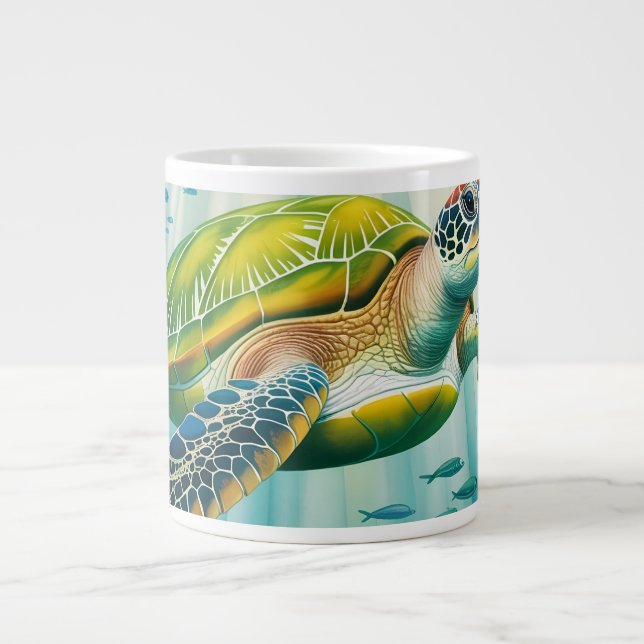 Caneca De Café Grande Tartaruga Pintada (Frente)