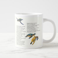 Tartarugas do Mar Oração à Paz Poem Jumbo Mug