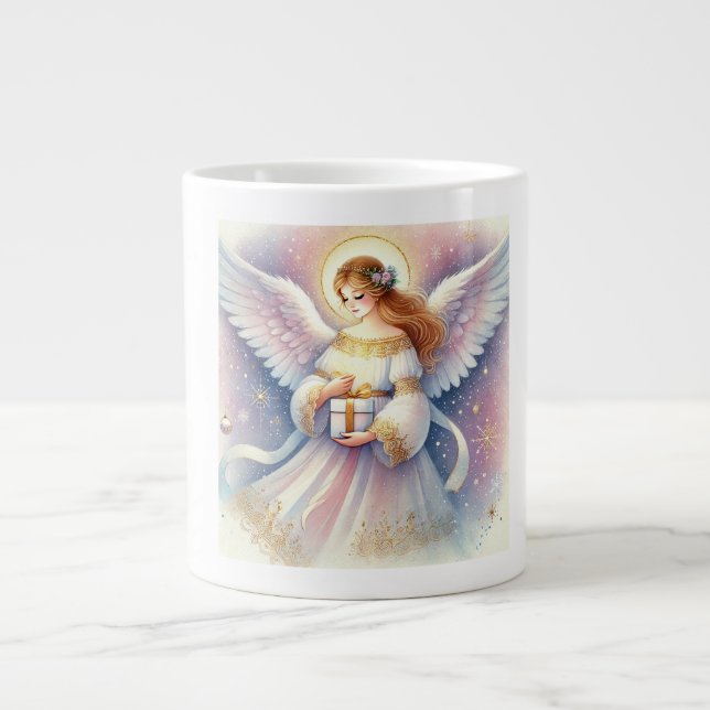 Caneca De Café Grande Tasse de Noël Aquarelle : Ange Céleste  (Frente)
