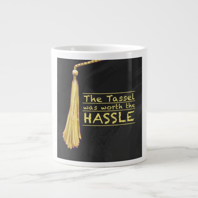 Caneca De Café Grande Tassel Hassle Dourado (Frente)