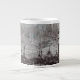 Caneca De Café Grande Taupe e Cyan Distress Skyline Veneice Itália