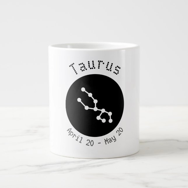 Caneca De Café Grande Taurus Dot Line Jumbo Mug (Frente)