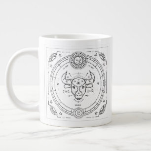 Caneca De Café Grande Taurus Zodiac - Aniversário Personalizado