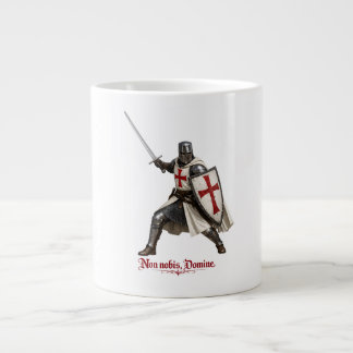 Caneca De Café Grande Taza caballero templario - Non nobis, Domine
