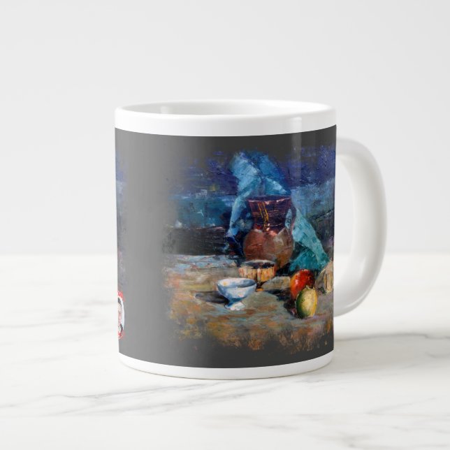 Caneca De Café Grande Taza De Café Gigante Bodegón a espátula (Frente Esquerda)