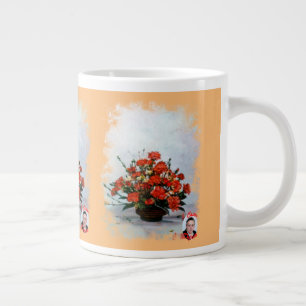 Caneca De Café Grande Taza de Café Gigante Bodegón de Flores