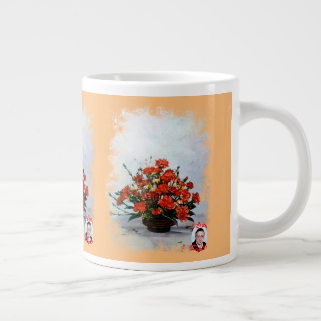 Caneca De Café Grande Taza de Café Gigante Bodegón de Flores (Direita)