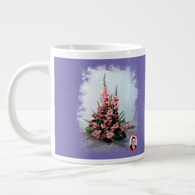 Caneca De Café Grande Taza De Café Gigante Bodegón De Flores (Esquerda)