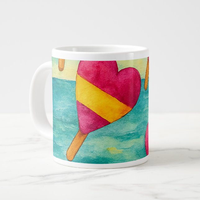 Caneca De Café Grande  Tazas de café helados en la playa  (Frente Esquerda)