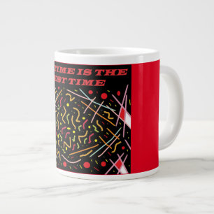 Caneca De Café Grande TEA TIME Cores vermelhas design
