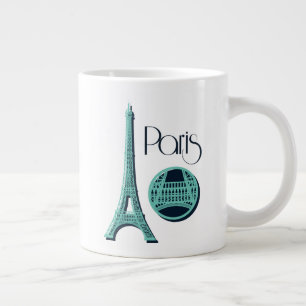 Caneca De Café Grande Teal de Paris