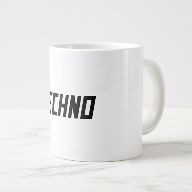 Caneca De Café Grande TECHNO Music (Frente Esquerda)