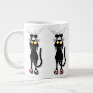 Caneca De Café Grande Tecido de Arranque de Caracteres Engraçado de Cat
